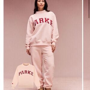 Pink PARKE Sweatshirt and Sweatpants Set